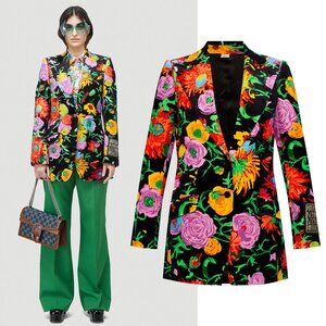 GUCCI JACKET KEN SCOTT FLORAL VELVET BLAZER sz 40 IT 4 US